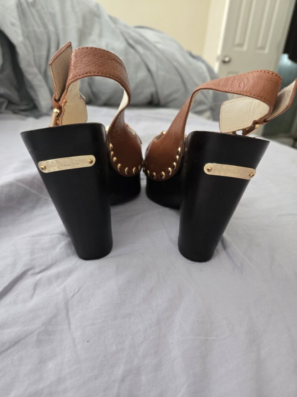 Michael Kors Charm Sling Open Toe Platform Wedge Sandals Size 7.5M NWOT - Picture 2 of 4